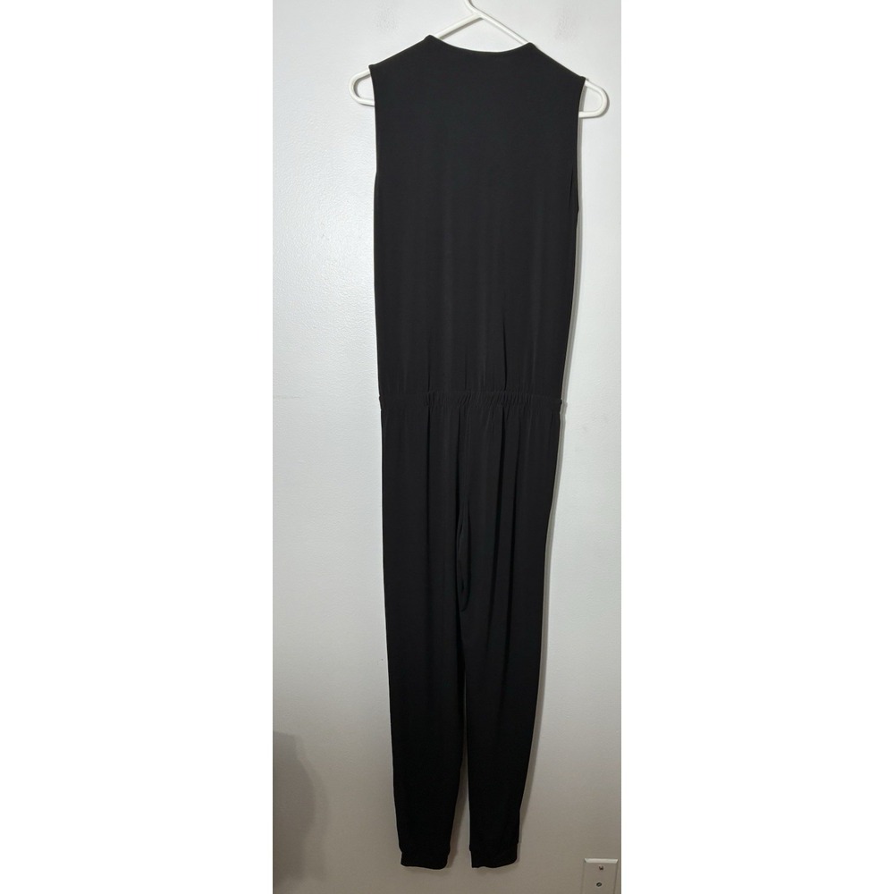Veronica M Black Stretch Jogger Jumpsuit Sleeveless Women's S Minimalist Goth - Picture 6 of 11